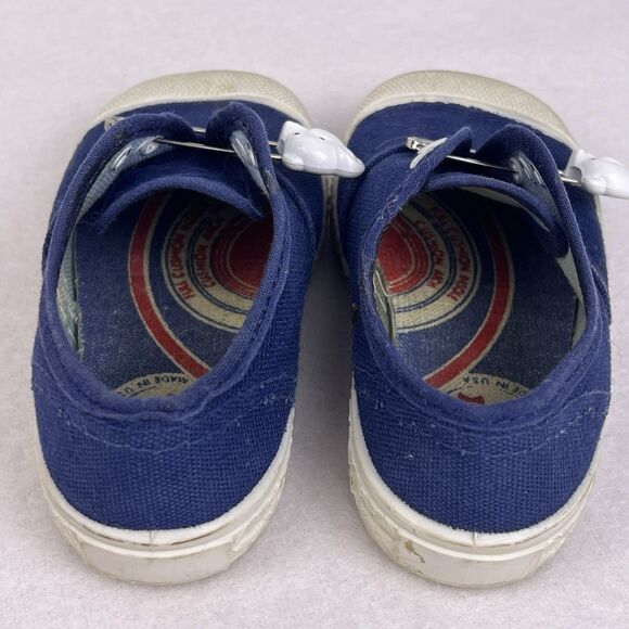 Vintage Canvas Boys Comfort Cushion Blue Sneakers Size 5 Made In USA - Picture 6 of 16